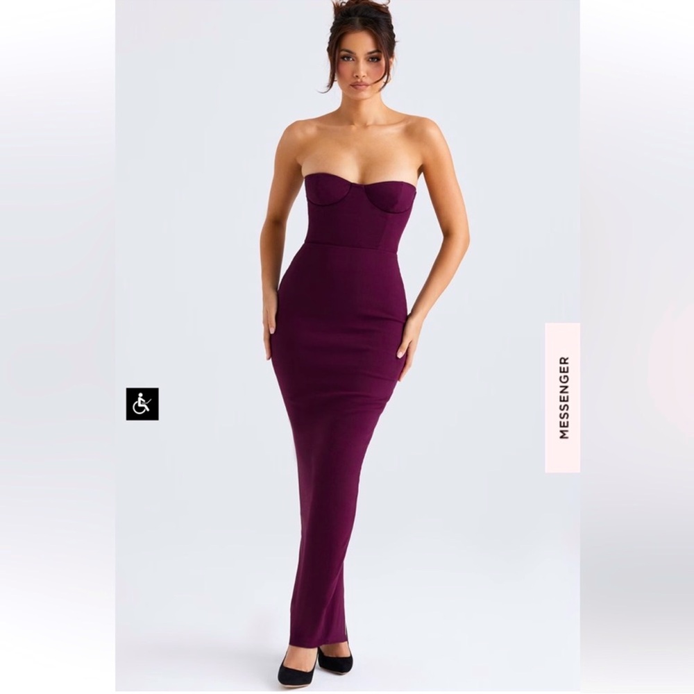HOUSE OF CB LUCIA GRAPE STRAPLESS CORSET
MAXI DRESS